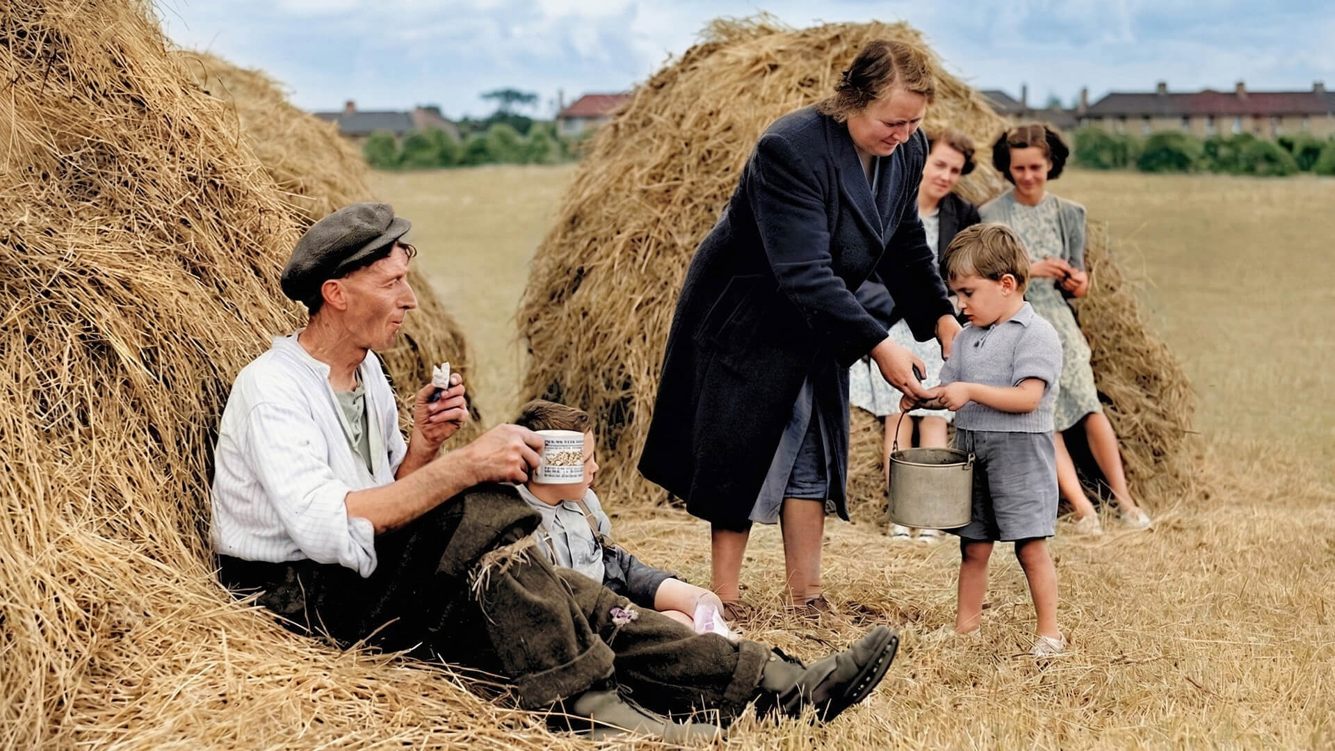 A picture of farmer from a long time ago.