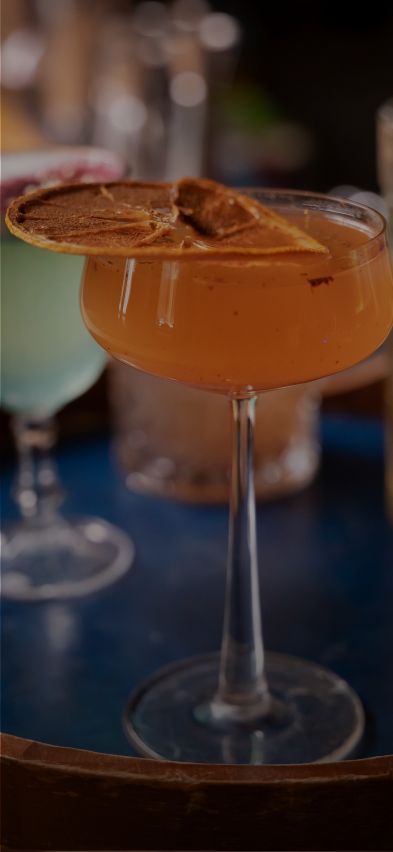 A cocktail zoomed in.